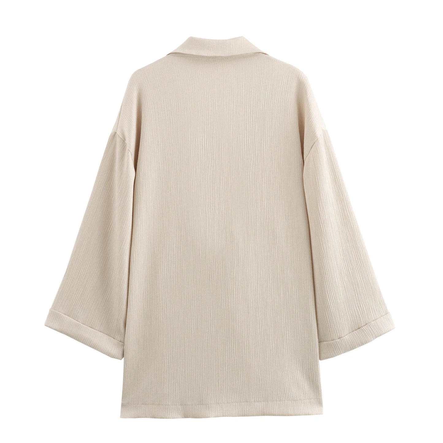 Nouveau Set Veste et Pantalon Style Tailleur Froissé