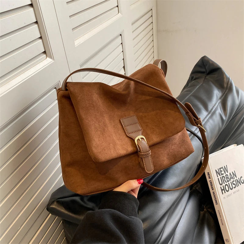 Sac Bandoulière Vintage en Simili-Daim