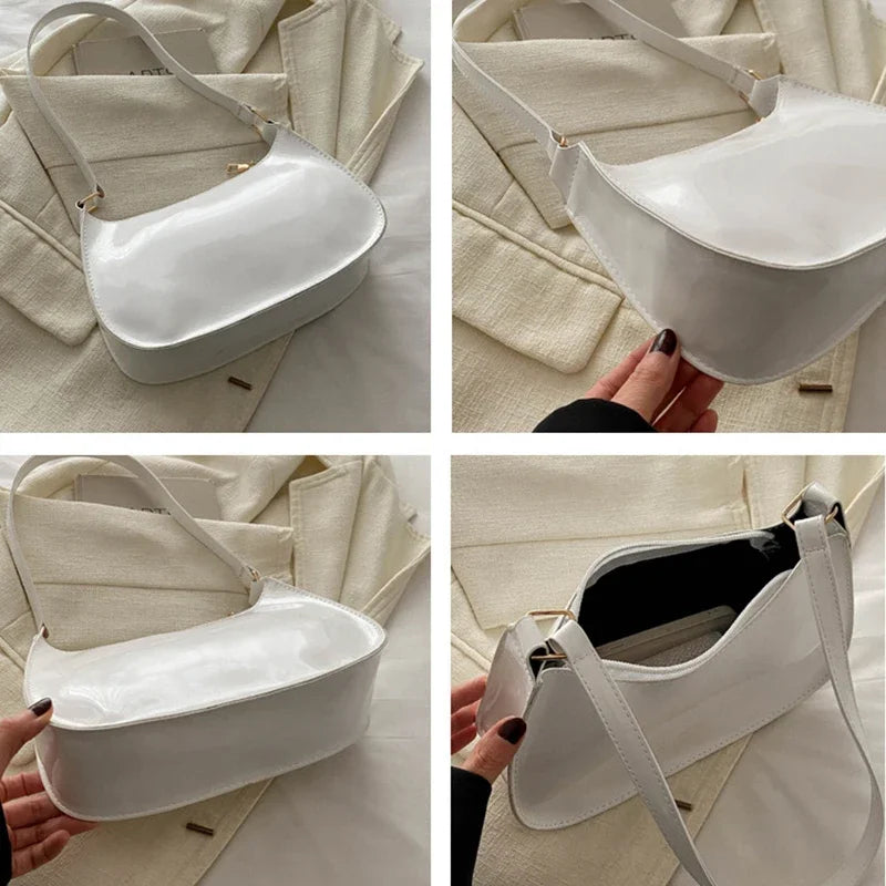 Sac Bandoulière en Cuir Verni Vintage