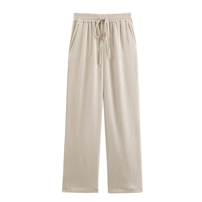 Nouveau Set Veste et Pantalon Style Tailleur Froissé