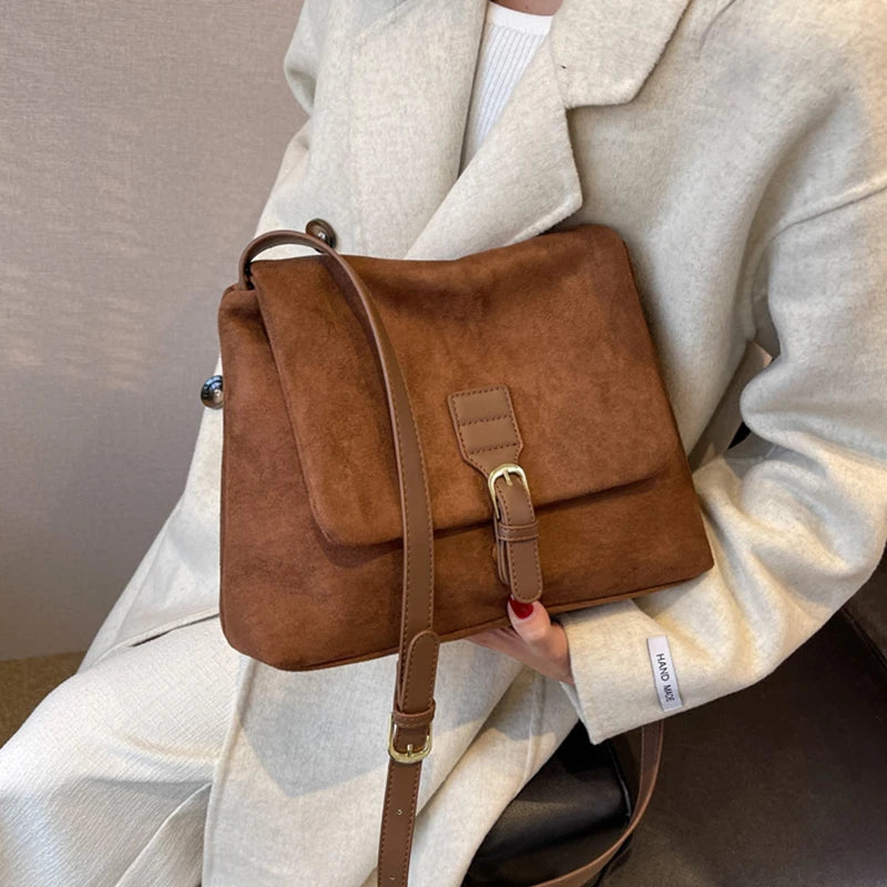 Sac Bandoulière Vintage en Simili-Daim