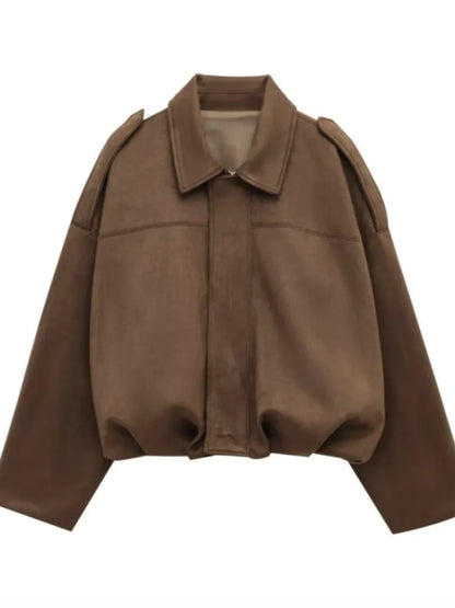 Bomber Femme en Simili Suédine