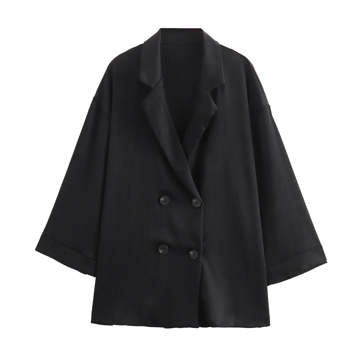 Nouveau Set Veste et Pantalon Style Tailleur Froissé