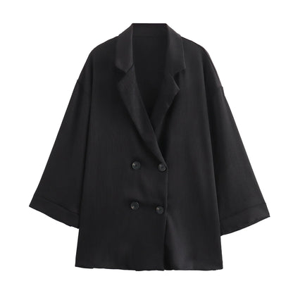 Nouveau Set Veste et Pantalon Style Tailleur Froissé