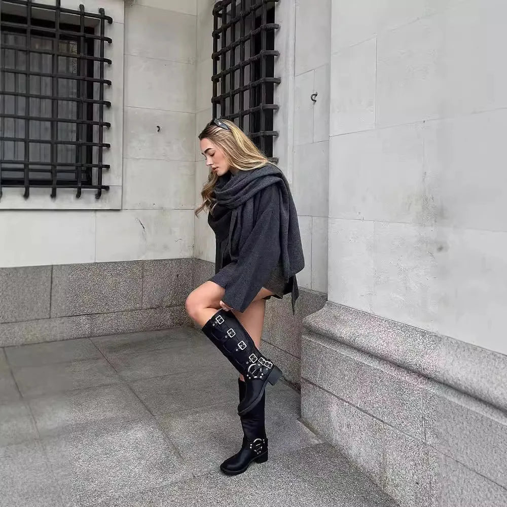 Manteau Femme Chic avec Écharpe Intégrée