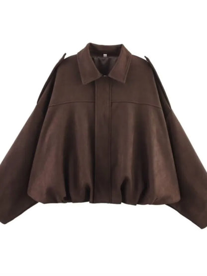 Bomber Femme en Simili Suédine